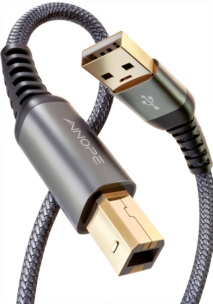 AINOPE USB A to USB B Printer Cable connected to a printer
