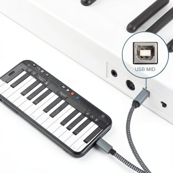 Lightning to MIDI Cable by WORLDBOYU for iPhone iPad-6