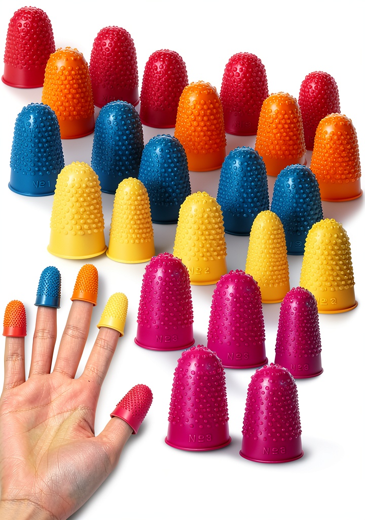 Josojoou silicone finger protectors being used to cut paper